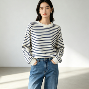 Relaxed Striped Long Sleeve Top
